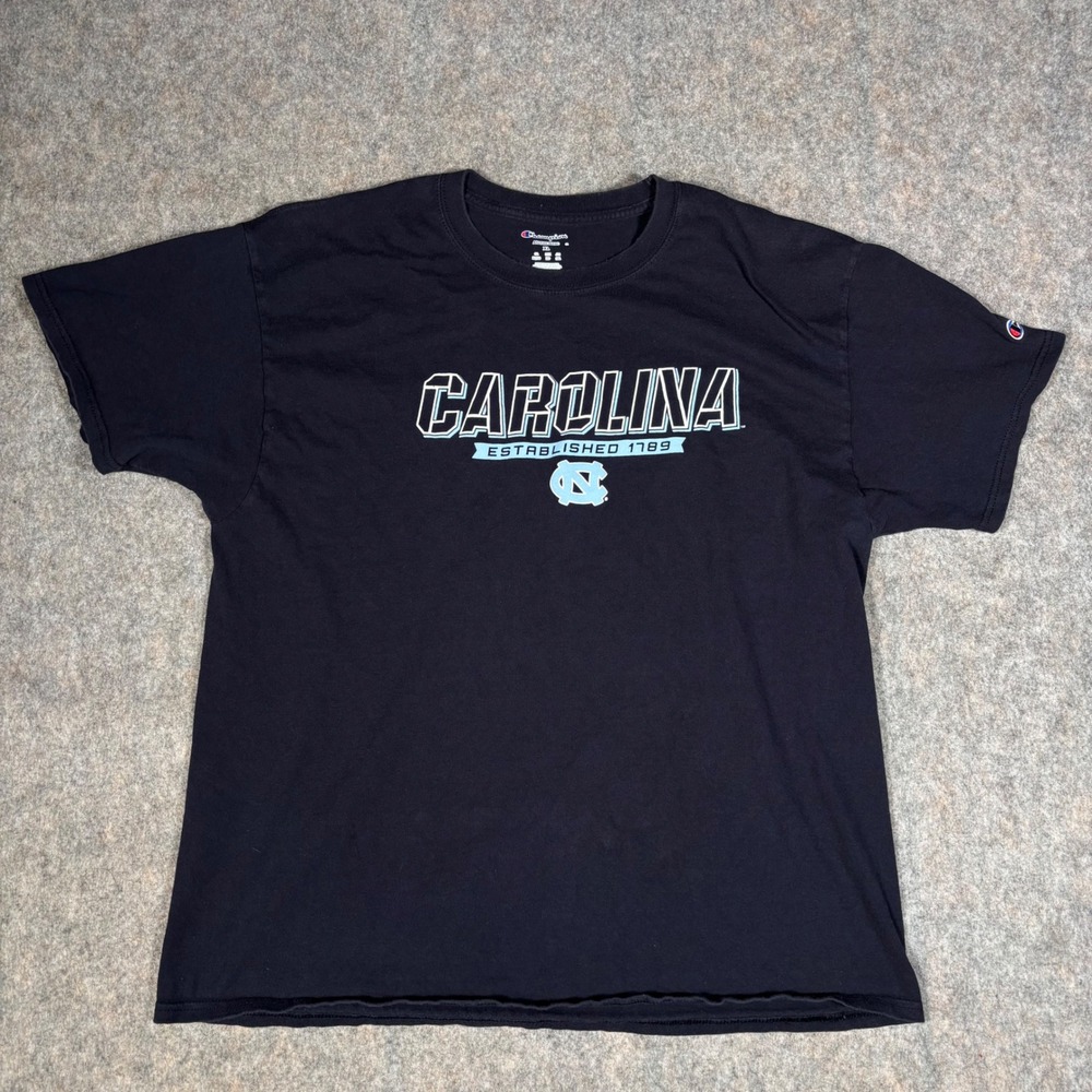 Champion UNC Carolina T-Shirt Mens‎ XL Navy Graphic Tee Taheels 6603